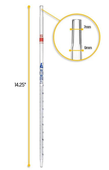 PIPETA SEROLOGICA GRADUADA CLASE "B" 5ML X 0.05 EISCO