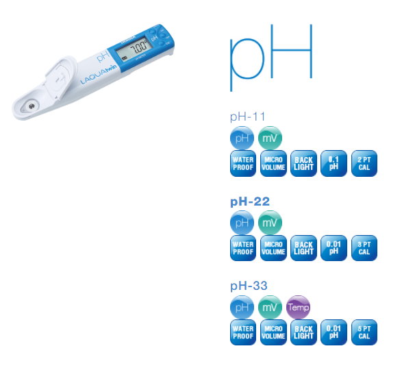 MEDIDOR DE PH/MV/°C 0.0 A 14.0 LAQUATWIN HORIBA